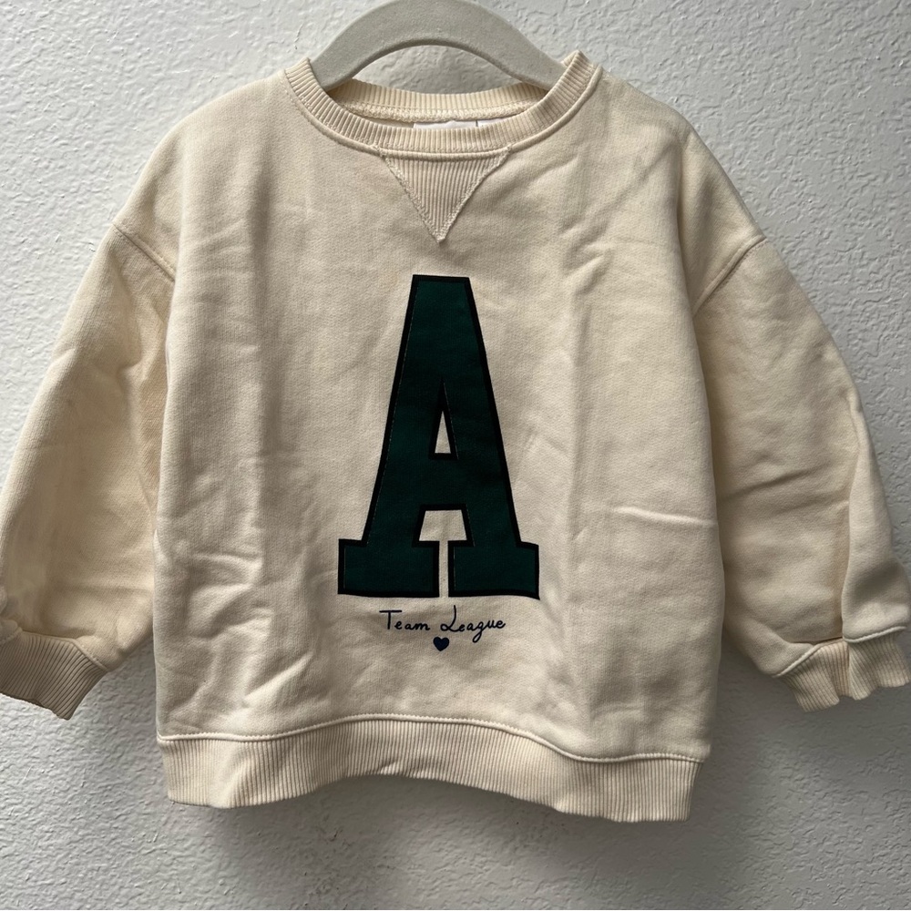 Zara Cream A-team Crewneck Sweatshirt 2T-3T
